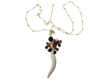 Collana con corno bianco clc28 Fashion